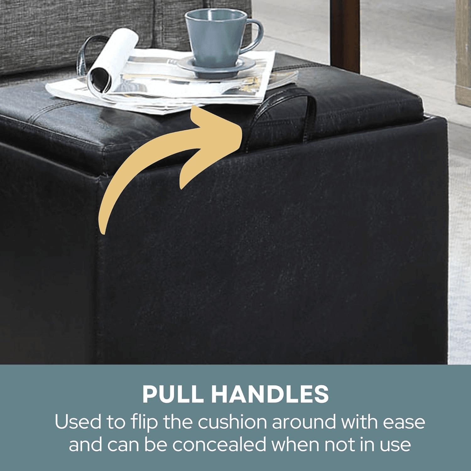 Modern Foot Stool with Decorative Tray for Living Room